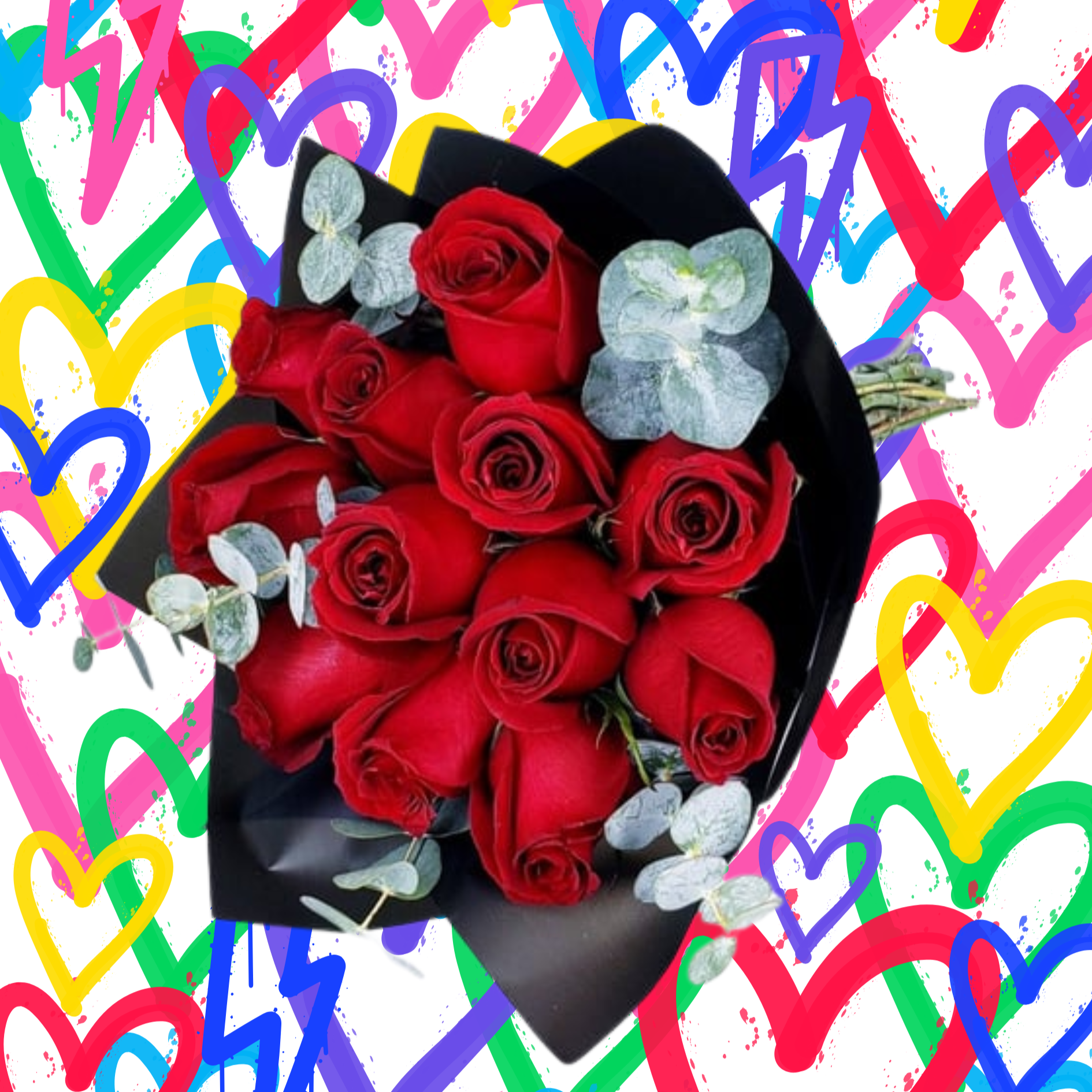 RAMO 12 ROSAS ROJAS
