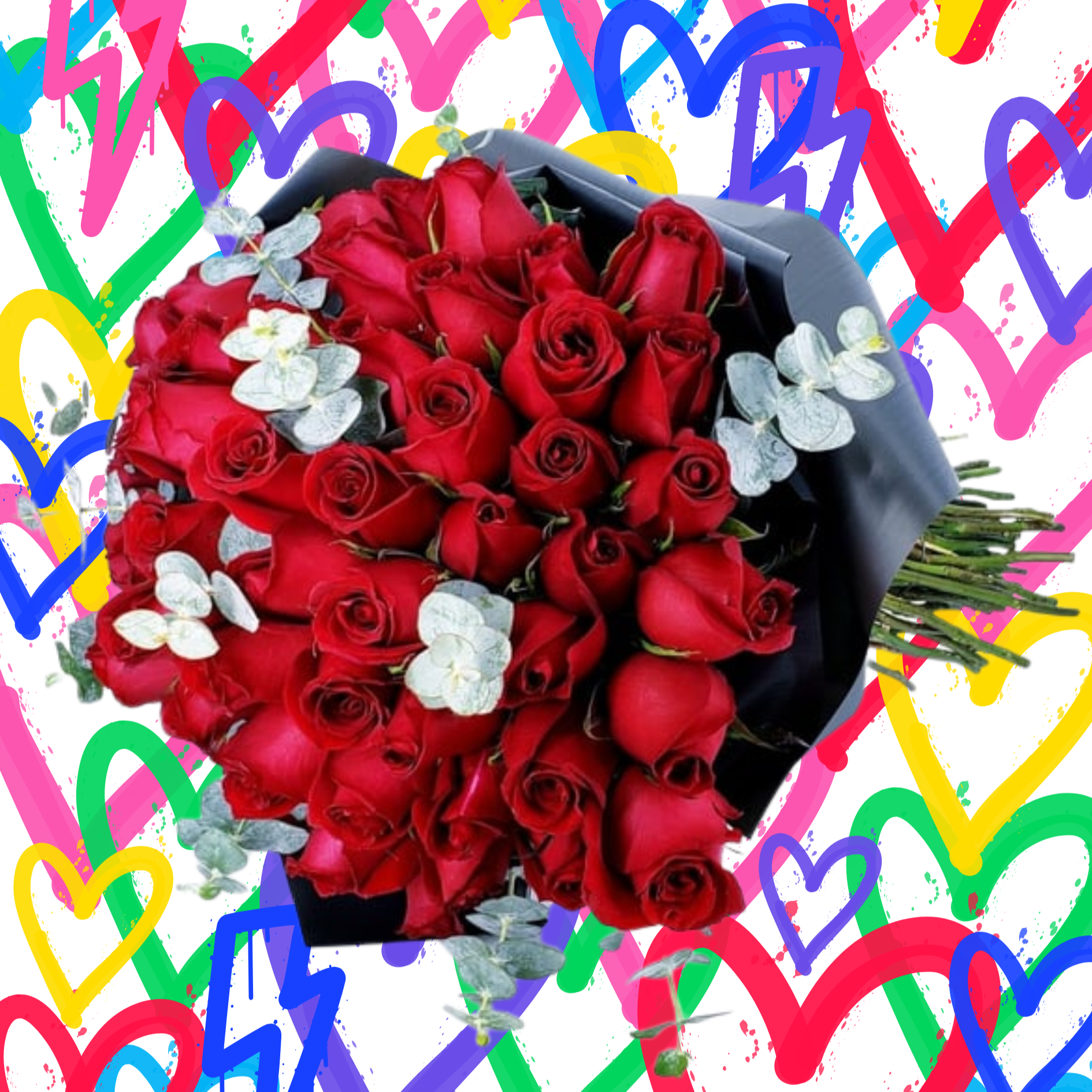 RAMO 48 ROSAS ROJAS